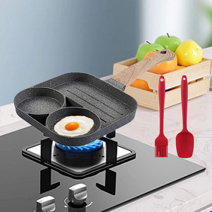 Crofta Egg Frying Pan Griddle Pan Fried Egg Pan for Burger Sandwich Sausage Patties Two Hole