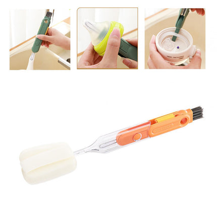 Crofta Bottle Brush Kitchen Tools Bottle Cleaning Brush for Sports Bottle Mugs Cups Orange