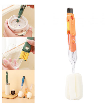 Crofta Bottle Brush Kitchen Tools Bottle Cleaning Brush for Sports Bottle Mugs Cups Orange