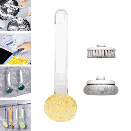 Crofta Pot Brush Non Scratch Scrubbing Dish Brushes for Stoves Cleaning Countertops White