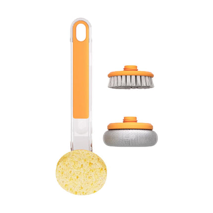 Crofta Pot Brush Non Scratch Scrubbing Dish Brushes for Stoves Cleaning Countertops Orange