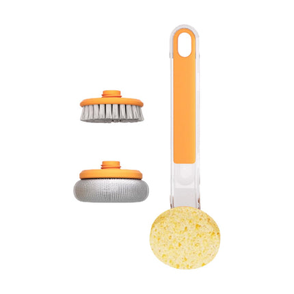 Crofta Pot Brush Non Scratch Scrubbing Dish Brushes for Stoves Cleaning Countertops Orange