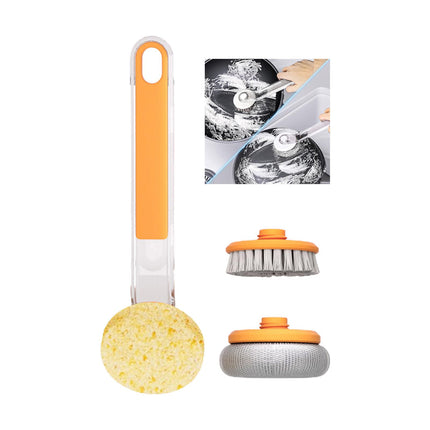 Crofta Pot Brush Non Scratch Scrubbing Dish Brushes for Stoves Cleaning Countertops Orange