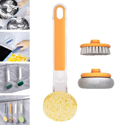 Crofta Pot Brush Non Scratch Scrubbing Dish Brushes for Stoves Cleaning Countertops Orange