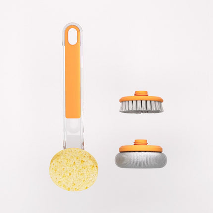 Crofta Pot Brush Non Scratch Scrubbing Dish Brushes for Stoves Cleaning Countertops Orange