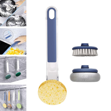 Crofta Pot Brush Non Scratch Scrubbing Dish Brushes for Stoves Cleaning Countertops Blue