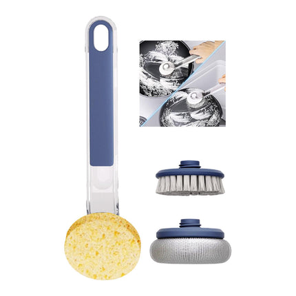 Crofta Pot Brush Non Scratch Scrubbing Dish Brushes for Stoves Cleaning Countertops Blue