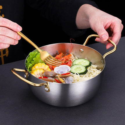 Ramen Cooking Pot Multipurpose Instant Noodles Pot for Kitchen Backyard Stew 18cm