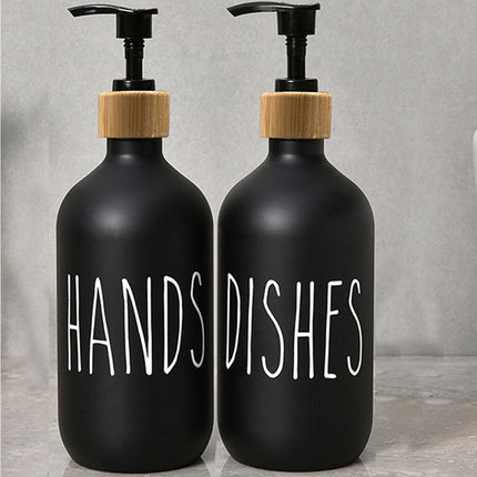 Refillable Shampoo Lotion Bottle Liquid Soap Dispenser for Home Black Dishes