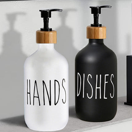 Refillable Shampoo Lotion Bottle Liquid Soap Dispenser for Home Black Dishes