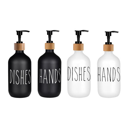 Refillable Shampoo Lotion Bottle Liquid Soap Dispenser for Home Black Dishes