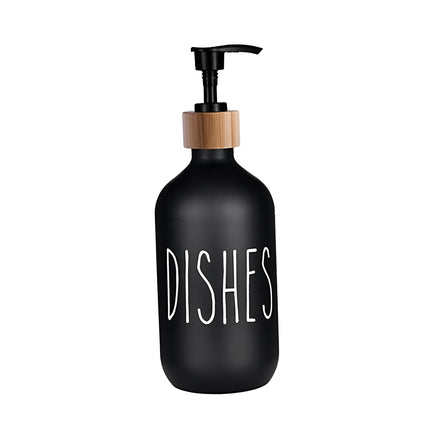 Refillable Shampoo Lotion Bottle Liquid Soap Dispenser for Home Black Dishes