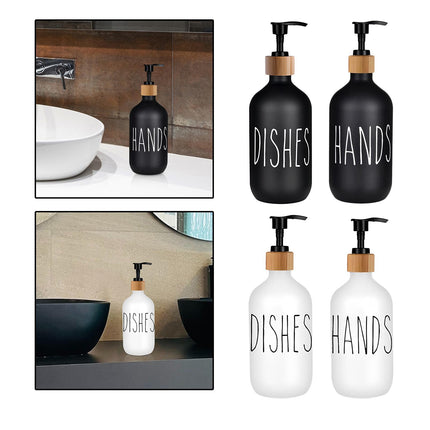 Refillable Shampoo Lotion Bottle Liquid Soap Dispenser for Home Black Dishes