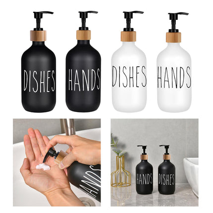 Refillable Shampoo Lotion Bottle Liquid Soap Dispenser for Home Black Dishes