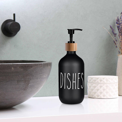 Refillable Shampoo Lotion Bottle Liquid Soap Dispenser for Home Black Dishes