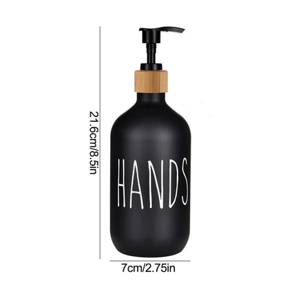 Refillable Shampoo Lotion Bottle Liquid Soap Dispenser for Home Black Hands