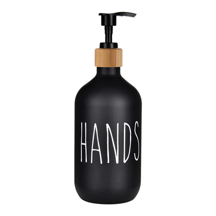 Refillable Shampoo Lotion Bottle Liquid Soap Dispenser for Home Black Hands