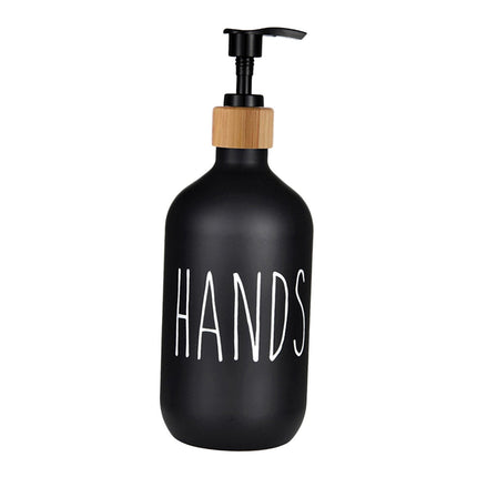 Refillable Shampoo Lotion Bottle Liquid Soap Dispenser for Home Black Hands