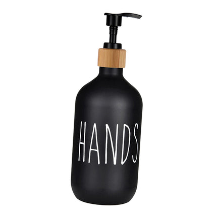 Refillable Shampoo Lotion Bottle Liquid Soap Dispenser for Home Black Hands