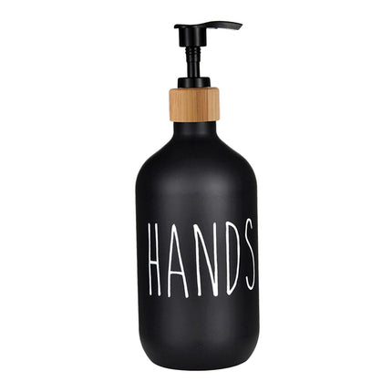 Refillable Shampoo Lotion Bottle Liquid Soap Dispenser for Home Black Hands