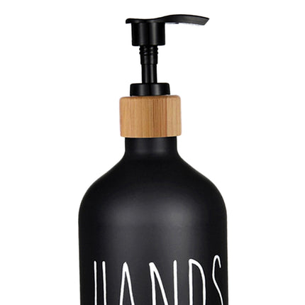 Refillable Shampoo Lotion Bottle Liquid Soap Dispenser for Home Black Hands