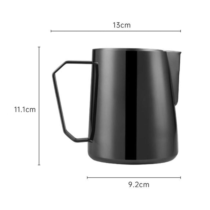 Steamed Milk Pitcher Steam Jug 600ml for Latte Art Cafetiere Cappuccino Black