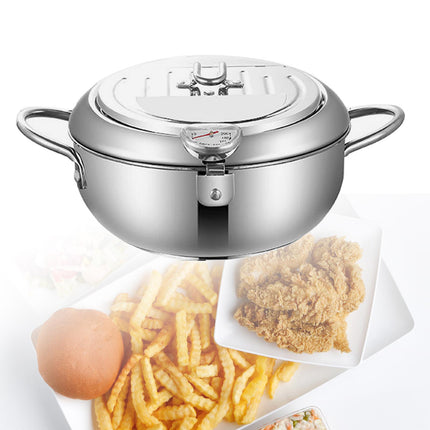 Japanese Deep Frying Pot Tempura Fryer for Household Dried Fish French Fries 20cm