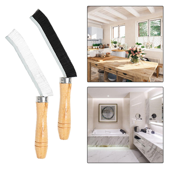 Window Track Cleaning Brush Window Groove Cleaning Brush for Kitchen Bathtub White