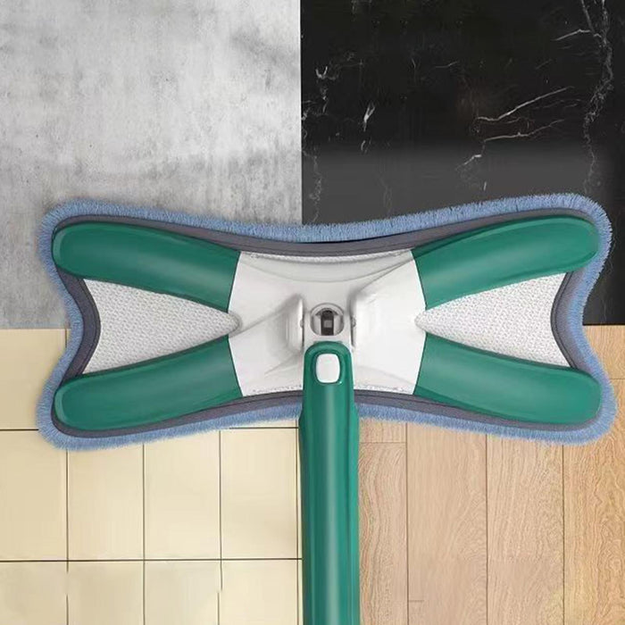 Wet and Dust Mopping Self Wringing for Tiles Cleaning Green and White