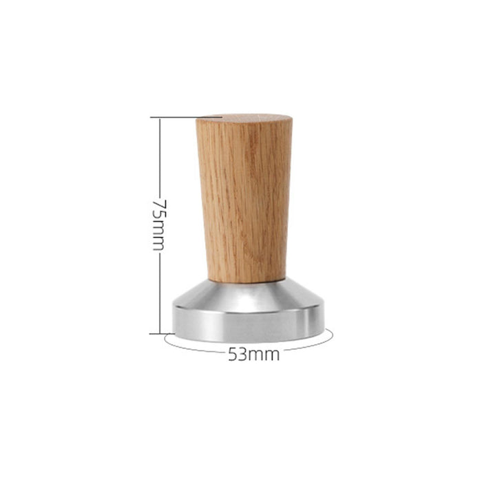 Stainless Steel Coffee Tamper Wooden Handle for Espresso Machine Bar Camping 53mm