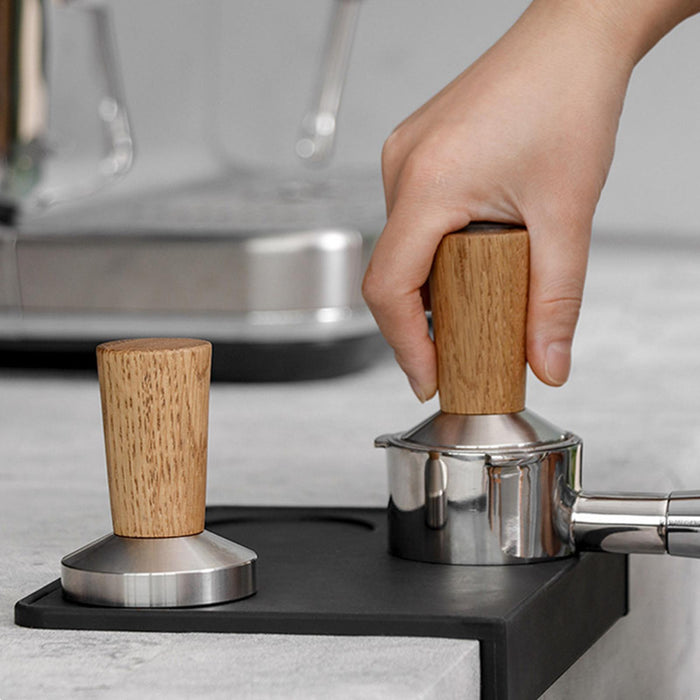 Stainless Steel Coffee Tamper Wooden Handle for Espresso Machine Bar Camping 58mm