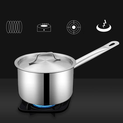 Induction Pot Soup Stainless Steel Cooking Pot for Hotel Kitchen Restaurants 1.3L