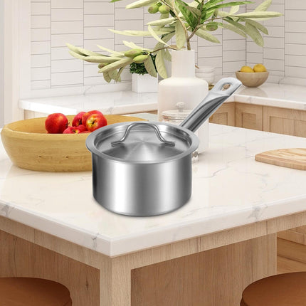 Induction Pot Soup Stainless Steel Cooking Pot for Hotel Kitchen Restaurants 1.3L