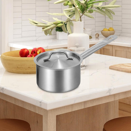 Induction Pot Soup Stainless Steel Cooking Pot for Hotel Kitchen Restaurants 1.9L