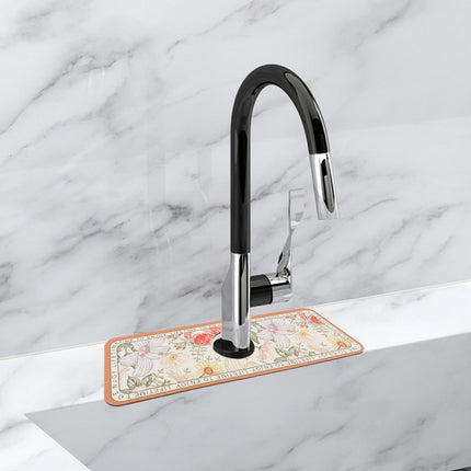 Faucet Draining Mat Quick Dry Reusable 38x13.8cm Sink Mat for Kitchen Faucet Style A