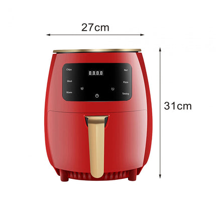 Air Fryer 4.5L Quick Easy Meals Non Slip Handle Portable for Household Party Red