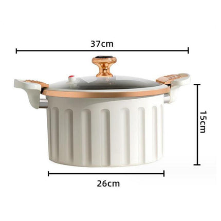 Soup Pot 8L Handmade Cookware Pasta Instant Noodle Pot for Food Noodles Soup white