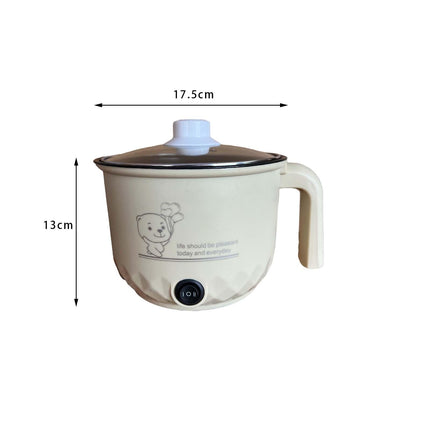 Electric Hot Pot Household Portable Travel Cooker for Noodles Ramen Porridge Khaki