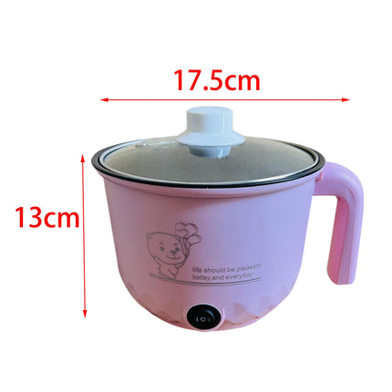 Electric Hot Pot Nonstick 1.8L Kitchen Cooking Appliances for Eggs Fry Ramen Pink