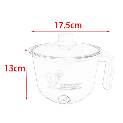 Electric Hot Pot Nonstick 1.8L Kitchen Cooking Appliances for Eggs Fry Ramen with steamer Pink