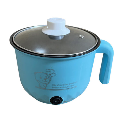 Electric Hot Pot Nonstick 1.8L Kitchen Cooking Appliances for Eggs Fry Ramen Blue