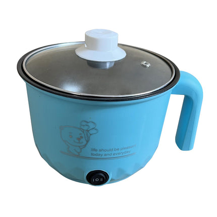 Electric Hot Pot Nonstick 1.8L Kitchen Cooking Appliances for Eggs Fry Ramen Blue