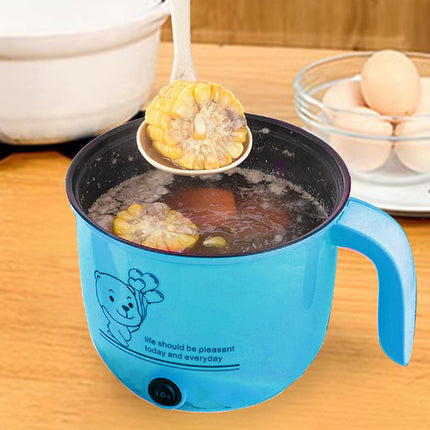 Electric Hot Pot Nonstick 1.8L Kitchen Cooking Appliances for Eggs Fry Ramen Blue