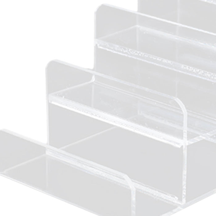 Acrylic Riser Display Shelf Showcase Fixtures Holder for Mobile Purse Wallet 4 Tiers