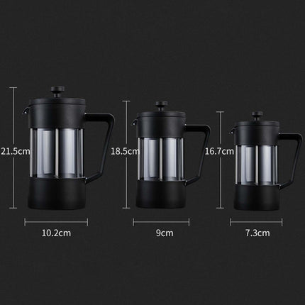 Glass Teapot Stainless Steel Filter Coffee Maker Pot for Camping Travel Home 1000ML