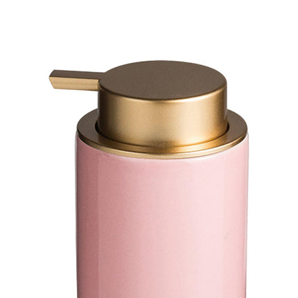 Ceramic Soap Dispenser 350ml Decorative Pump Bottle for Bath Countertop Home Pink