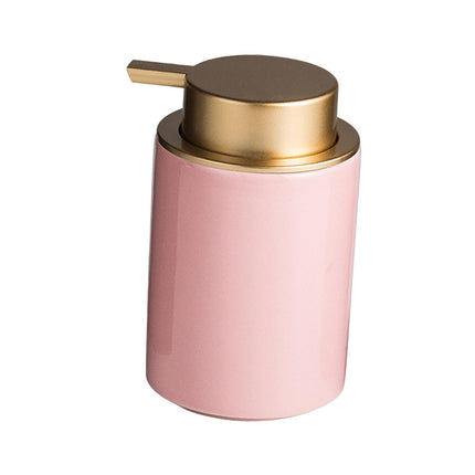 Ceramic Soap Dispenser 350ml Decorative Pump Bottle for Bath Countertop Home Pink