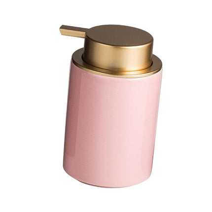 Ceramic Soap Dispenser 350ml Decorative Pump Bottle for Bath Countertop Home Pink