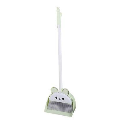 Dustpan Broom Combo Set Sweeping Broom Floor Cleaning Set for Outdoor Toilet Green