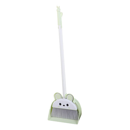 Dustpan Broom Combo Set Sweeping Broom Floor Cleaning Set for Outdoor Toilet Green